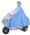 Vanntett regnkappe for sykkel og permobil - gjenbrukbar poncho med hette