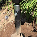 Miniatyrbillede 2 af 5: Have Auger Powerboremaskine Adapter Auger Adapter 1 Til Power Auger 3 Boremaskine Adapter Kulstofstål Rund Chuck 2 Huller 2 Spor Have Auger Boremaskine Forbindelse- ACG