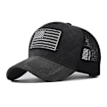 Miniatyrbillede 1 af 4: Amerikansk Flag Hat Mænd Kvinder Justerbar USA Baseball Cap Lav Profil Almindelig Dad Hat Udendørs Ball Cap Sort