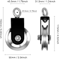 Miniatyrbild 2 av 5: Remskivan Remskiva, 90mm Repskive med Sling och D-krok, 360 Swivel, För Lat Pulley System, Hemmagym Utrustning