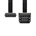 Pikkukuva 2 / 3: SCART-kaapeli | SCART-uros | SCART-uros | Nikkelipinnoitettu | 480p | 2,00 m | Litteä | PVC | Musta | Kuver