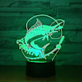 Miniatyrbilde 2 av 5: Fiske 3D LED Lys Stereo Akryl Nattelampe Fisk Spiser Agnet Stemningsbelysning 7 Farger