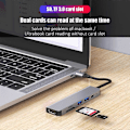 Miniatyrbild 4 av 5: 6-i-1 USB C Hub Typ C Adapter till 4K HDMI SD TF-kort PD Snabbladdning Splitter Typ C Dockningsstation för PC Laptop