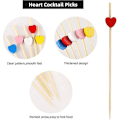 Miniatyrbilde 2 av 4: 200 stk Hjerte Cocktailpinner 4,7\" Håndlagde Hjerte Toopicks Sandch Frukt Toopicks Cocktail Picks Til Festutstyr (Flerfarget Hjerte)