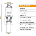 Miniatyrbilde 5 av 5: G4 halogenlamper 10W 12V - Varmt hvitt - 10W 20 stk