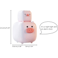 Miniatyrbild 2 av 5: Digital väckarklocka, barn söt tecknad gris med nattlampa, stor LED-display digital klocka plug-in högt sovrumsklocka för tunga sovare