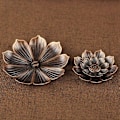 Miniatyrbillede 4 af 5: Lotus Røgelsespindholder - Zinklegering Multi-Hul Plade med Askeopsamler