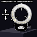 Pikkukuva 3 / 5: 144 Led Miniskoopin Rengasvalo 0 - 100% Säädettävä Lamppu Miniskoopin Rengasvalolle S202412301