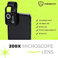 Miniatyrbilde 5 av 5: APEXEL 200X Mikroskoplinse Uten CPL Mobil LED svart