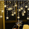 Miniatyrbillede 2 af 3: LED Snefnug Lysstreng Lysgardin Vindue Julebelysning Replika 4*0.7m LED Varmt Hvid Hvid