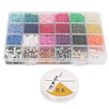Miniatyrbillede 1 af 4: 250 Bogstavperler i 18 Farver, 3909 Stk Polymer Lerperlesæt - Farverige Bløde Keramiske DIY Snorehulsperler