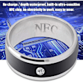 Miniatyrbild 4 av 5: Svart smart ring vattentät NFC