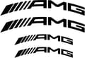 Amg bromsoksstickers - Hög kvalitet, böjd logotyp - 2x 109mm X 15mm