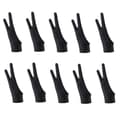 10-pack konstnärsritning 2-finger ritningshandskar för alla grafiska surfplattor digital ritning (S)