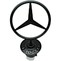 Miniatyrbild 4 av 4: Huvstjärna emblem emblem i legering pläterad huvbyte tillbehör passar för W124 W210 E-klass W202 W203 C-klass W204 W220 1994-2007(svart)