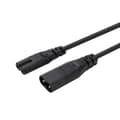 5,9ft Han- till Hon-strömadapterkabel C7 till C8 IEC320 C7 2-polig till IEC320 C8