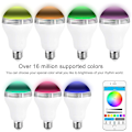 Pikkukuva 2 / 4: Bluetooth-valolamppukaiutin, langaton E27 älykäs LED-lamppuvalaistus RGB-värimuutoksella / musiikkisoittimella / älypuhelimen sovelluksella ohjattava