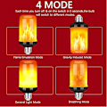 Miniatyrbilde 2 av 5: LED Flamme Pære Lilla Ildpærer 4 Moduser E26 Sokkel Flimrende Ildlys Pærer Med Gravitasjonssensor For Juledekorasjon, Halloween Dekorasjon, Innendørs