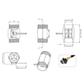 Miniatyrbild 5 av 5: 1-tums Small Water Flow Switch Mässing Vattensensor Hall Flödesmätare DC3.524V
