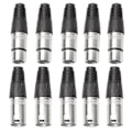 Miniatyrbilde 2 av 5: 5 Par 3-polet XLR Hunn-Hann Mikrofon Lydkabel Wire Connector Plug Kabelterminal for Mic Sol
