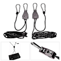 Miniatyrbillede 1 af 5: 2 stk. 1/8\" Justerbare Grow Light Ratchet Rope Hængere til Grow Li Sort One Size