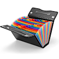 Miniatyrbillede 2 af 5: 24 Lommer Udvidende Filmappe Accordion Fil Organiser, Plastik Papir Dokument Kvitterings Organiser
