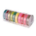 Miniatyrbillede 3 af 5: 3D Plastik Embossing Etiketbånd Efterfyldning til DYMO 12965 1610 Etiketmaskine med 3/8 tommer * 9,8 fod, 10 Ruller (Tilfældig Farve Levering)