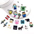 Miniatyrbillede 3 af 5: 18 stk./sæt Minecraft Skocharms, Croc Clog Sko Dekorationssæt Til Børn Voksne