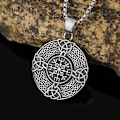 Miniatyrbild 2 av 2: Viking Kompass Halsband Sterling Silver Oxid Celtic Knot Runes Vegvisir Hänge Halsband Nordisk Amulett Hednisk Smycken Gåvor För Män Kvinnor