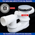 Miniatyrbilde 4 av 5: Badekarpropp, 70 mm, med dobbel tetning, justerbar høyde, universal badekarpropp, vaskeventil, herdet messing med kromfinish Z