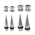 Miniatyrbilde 1 av 5: 2 Par 7mm og 9mm 316l Stål Øre Øyestikker Tapers og Tunneler Ørepropper Sett