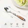 Miniatyrbillede 2 af 5: Grapefrugt Skeer, 4 stk. Takkede Grapefrugt Skeer, Rustfrit Stål 18/8 Frugt Ske Kiwi Ske med Træhåndtag