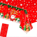 Miniatyrbillede 1 af 4: 2 stk. Juleduge til Julefest, 137*274cm Stor Rød Holly Santa Snemand Juleborddække, Engangs Julepynt