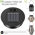 Miniatyrbild 3 av 5: 6 st solcellslampor ersättning topp 7 solcellslykta delar led solpanel lykta lock lampor för ut