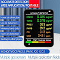 Miniatyrbilde 3 av 5: 6-i-1 PM2.5 PM10 HCHO TVOC CO CO2 Luftkvalitetsdetektor CO CO2 Formaldehydmonitor Hjemmekontor Luft