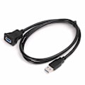 Miniatyrbilde 3 av 5: USB Panel Innfelt Monteringskabel USB 3.0 Forlengelse USB-feste, Dashbordfeste, Innfelt Feste, Panelmonteringskabel, For Bil, Båt, Motorsykkel (firkantet enkel USB 3.0