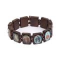 3-pack Jesus Armband Ängel Bangle Maria Religion Tro Trä Stretch Katolsk Ikon Välsignelse Smycken