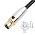 Miniatyrbilde 5 av 5: 3-polet Mini XLR hann til XLR hunn adapterkabel Balansert ledning for opptak, høyttalersystemer, radio