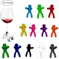 Miniatyrbillede 2 af 4: Bn-vinglas Markering 12 Glas Markeringer Vinglas Markering Kreativ Markering Glas Vinglas Markering Farverige Genanvendelige Vinglas Glas Markering Brugt Til At Identificere Udekorerede