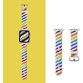 Miniatyrbillede 4 af 5: Stilful Regnbue-tema Twist-formet Urrem til Mænd og Kvinder til Apple Watch 6 5 4 3 2 1 Iwatch Se, Blød Marshmallow-følelse TPU Silikon Gummi Sportur