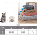 Miniatyrbillede 2 af 5: Seng Xs Størrelse Varmt Vinter Kvadrat Super Blød Sovende Hundebed Lang Plys Vaskbar Kattemåtte Kurv Hvalpehus 1stk Grå