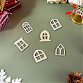 Miniatyrbild 4 av 5: 48 st Fairy Door Trädgårdsdörrar Hantverk Mini Fönster Fairy House Kit Oavslutade Miniatyr Dörr Omålade Fairy Fönster