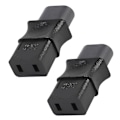 Miniatyrbilde 1 av 5: 2 stk 2-pins IEC 320 C8 hann til IEC 320 C9 hunn AC-adapter 6A/250V Industriell strømkonverter
