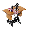 Pikkukuva 1 / 4: Miniatyyrin ompelukone langalla 1/12 puisesta nukkekodin huonekaluille