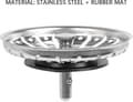 Miniatyrbillede 3 af 5: 2 stk. vaskesi, køkkenvaskpropfilter i rustfrit stål, hulvaskprop, køkkenbadeværelsesi - 84 mm diameter