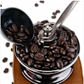 Miniatyrbillede 3 af 5: Retro Brun Træ Hånddrevet Kaffe Kværn Bærbar Håndsving Kaffe Kværn Antik Design Espresso Kværn til Kaffe Bønner Rustfrit Stål Mejsling