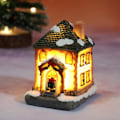 Miniatyrbilde 2 av 5: 4 stk Lysende Julepynt LED Hus Miniatyrhus Med Kalender