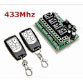 Pikkukuva 1 / 5: 433 MHz langaton DC 12 V 4-kanavainen kauko-ohjain pitkän matkan RF-relekytkin 2 lähetintä + 1 vastaanotin autotallin oveen