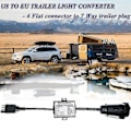 Miniatyrbillede 2 af 4: US til Europa Trailer Lyskonverter - 7-polet Rund Stik (EU) til 4-polet Flad Stik (Amerikansk Køretøj) - På Lager