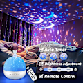 Miniatyrbilde 3 av 5: En Fire Baby Nattelys Stjernehimmel Projektor, Bluetooth Musikk Og Lys Nattelys, 8 Filmer Barn Nattelys, 360 Rotasjon Fjernkontroll Natt
